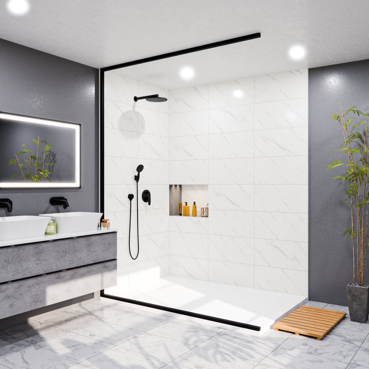 Carrara Marble Bathroom Wall Panel - WPW™